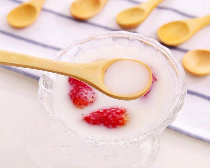 FOYARA Small Wooden Salt Spoon Solid Wood Condiments Spoon Handmade Honey Teaspoon 5 inch - Set of 10 - Image 4